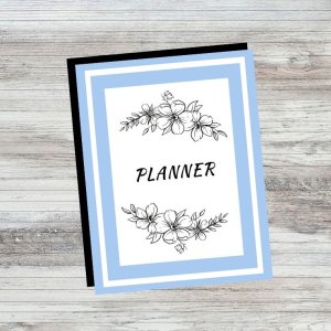 Undated Blue Floral Planner Daily Weekly Monthly