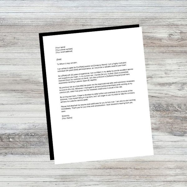 Cover Letter Template Doc File